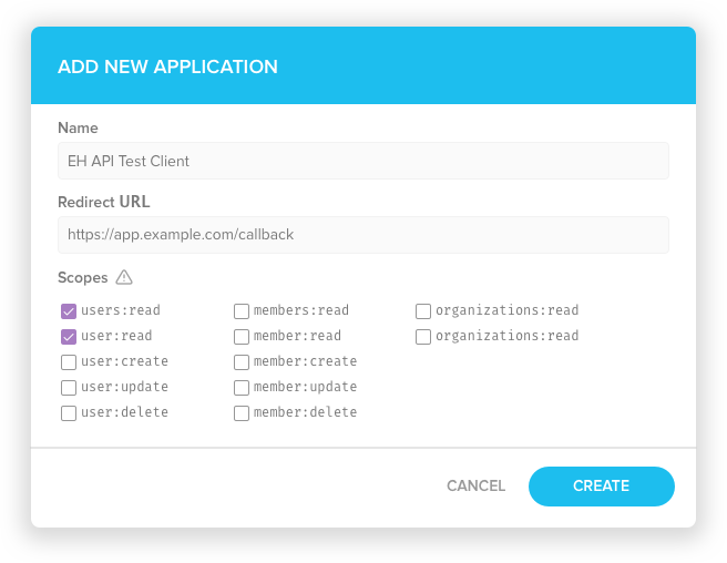 create OAuth 2.0 application